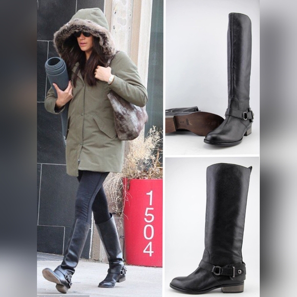 Coach Natale Women's Black Leather Riding Boots meghan markle 7 - Picture 1 of 6